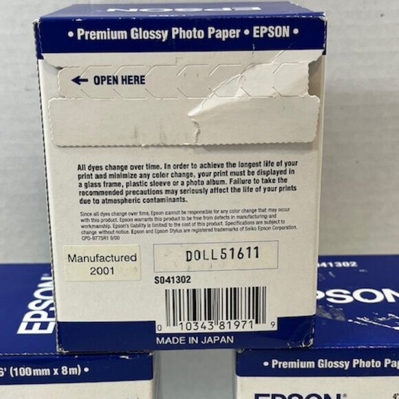 3 Boxes: Epson Premium Glossy Photo Paper #S041302 NEW 4"x26' - Picture 7 of 8